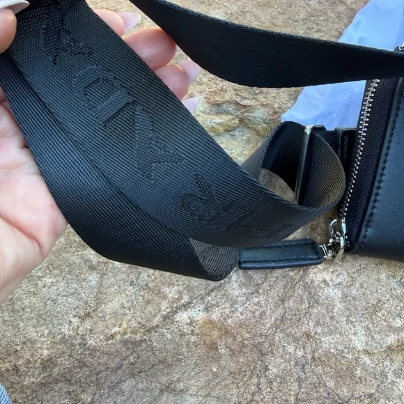 Genuine vegan leather PRADA Black triangle Sling Bag with detachable Logo mini - Picture 3 of 13